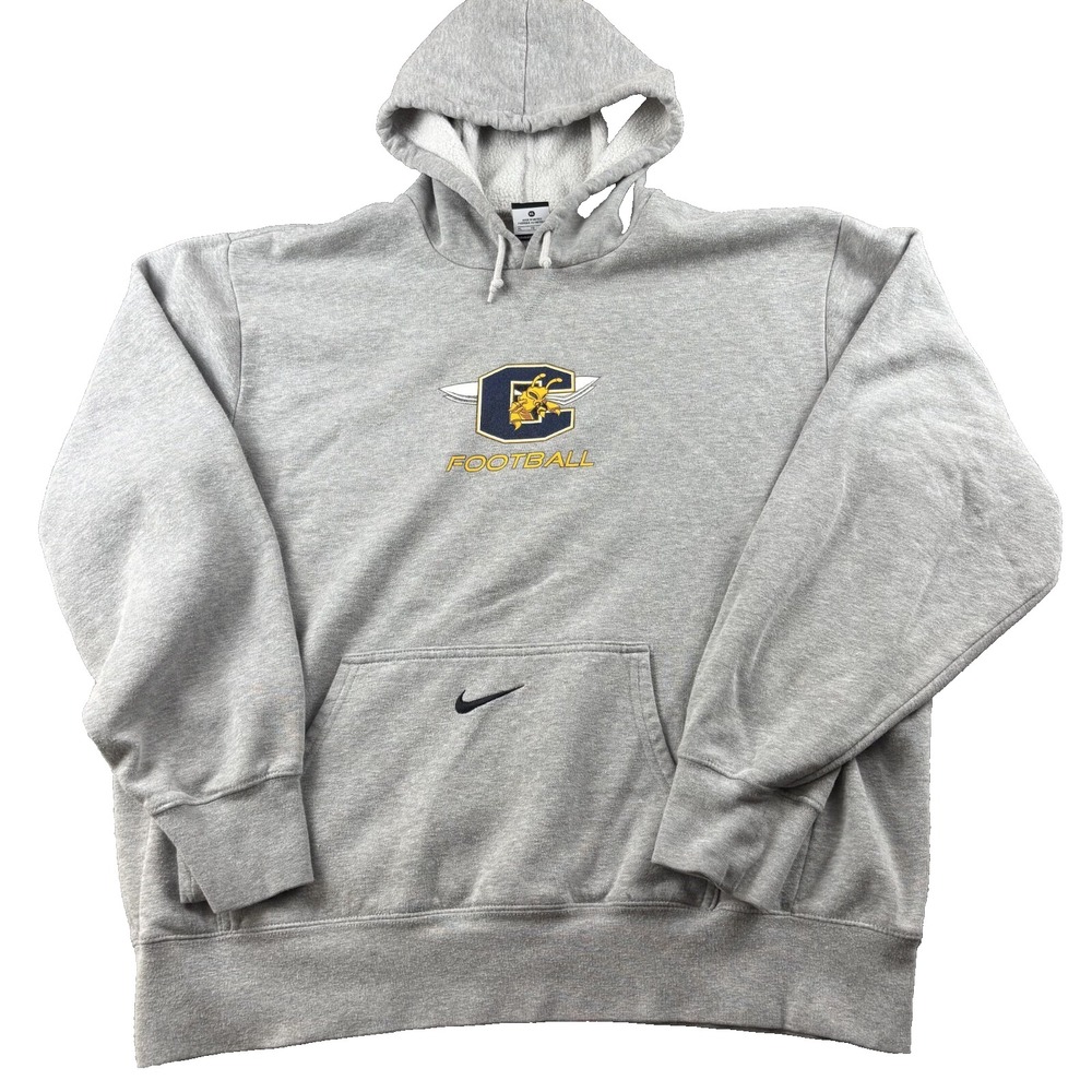 VTG Y2k Center Swoosh Calipatria High School Football Nike Hoodie Mens XL Gray‎
